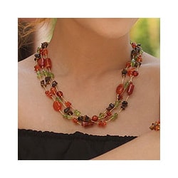 Multi-gemstone 'Exciting Times' Beaded Necklace (Thailand)