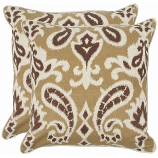 Safavieh Paisley 22-inch Brown Decorative Pillows (Set of 2)