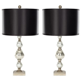 Safavieh Lighting 28-inch Mercury Glass Silver Finish Table Lamps (Set of 2)