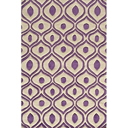 Modern Waves Purple Hand-Tufted Rug (5' x 7'6")