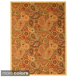 Red Transitional Floral Euro Home Rug