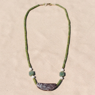 Handmade Tribal Green Beaded Necklace (Afghanistan)