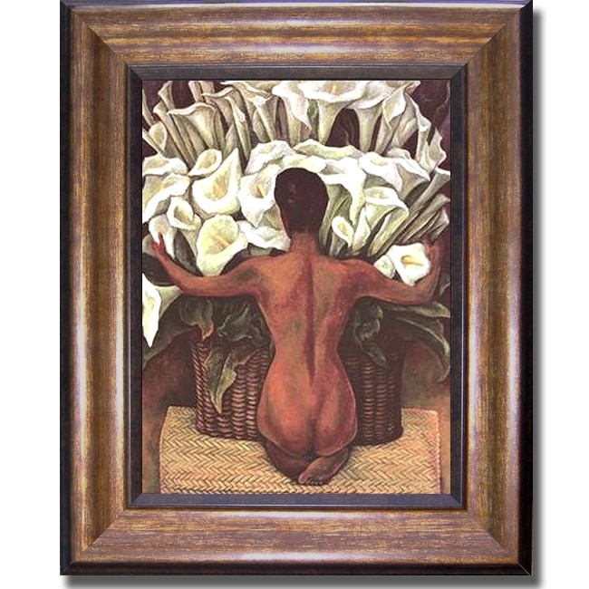 Diego Rivera 'Nude with Calla Lilies' Framed Canvas