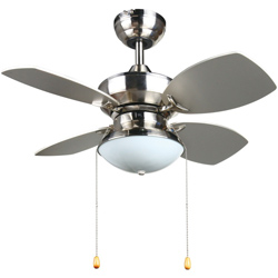 Transitional 28-inch Ceiling fan in Brushed Nickel