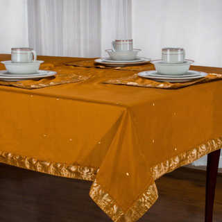 Handmade Mustard Sari Table Cloth (India)