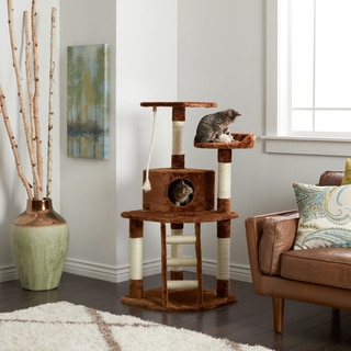 Go Pet Club Cat Tree Furniture Brown 47 inches High