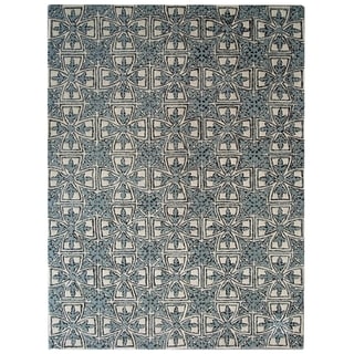 Safavieh Handmade Moroccan Chatham Majestic Light Blue/ Ivory Wool Rug (4' x 6')