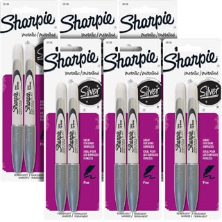 Sharpie Metallic Fine Point Silver Permanent Marker (Pack of 12)