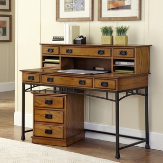 Modern Craftsman Executive Desk, Hutch/ Mobile File by Home Styles