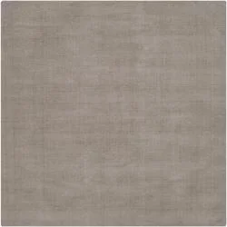 Hand-crafted Solid Grey Casual Ridges Wool Rug (9'9 Square)