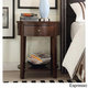 Fillmore 1-drawer Oval Wood Shelf Accent End Table by INSPIRE Q