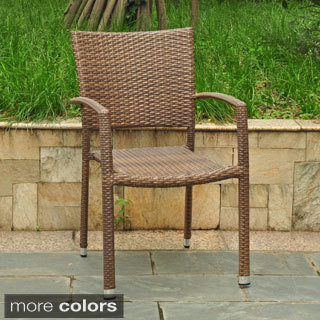 International Caravan Barcelona Resin Wicker/Aluminum Outdoor Dining Chairs (Set of 4)