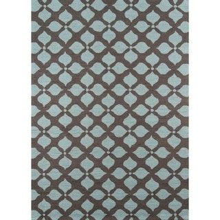 Medallions Blue Hand-hooked Rug (2' x 3')