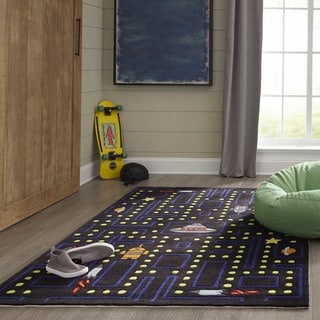 Momeni Lil Mo Whimsy Black Arcade Hand-Tufted and Hand-Carved Rug (2' X 3')