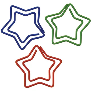 Star-shaped Carded Paper Clips (Pack of 20)