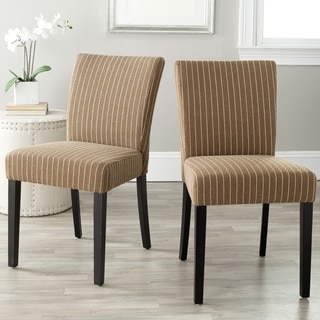Safavieh Parsons Dining Camille Brown Pinstripe Side Chairs (Set of 2)