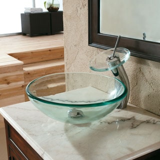 CAE Clear Tempered-Glass Bathroom Sink