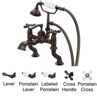 Water Creation Vintage Classic Adjustable Center Deck Mount Tub Faucet With Handheld Shower in Oil Rubbed Bronze Finish