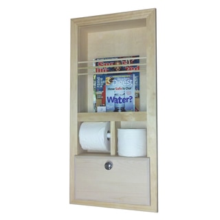 In the Wall Magazine Rack with Double Toilet Paper and Storage Cubby