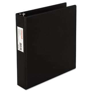 Universal Suede Finish Black Round Ring Binder with Label Holder (Pack of 4)