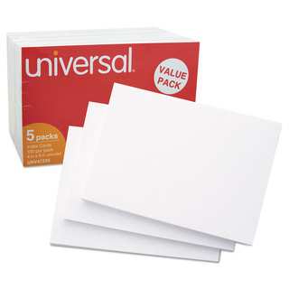 Universal Unruled Index Cards 4 x 6 White (Pack of 4)