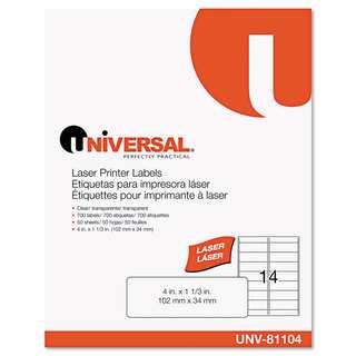 Universal Laser Printer 4 x 1.3 Permanent Labels