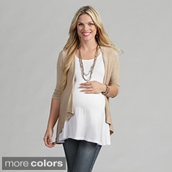 24/7 Comfort Apparel Women's Maternity 3/4-sleeve Open Shrug