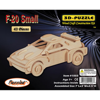 Puzzled F-20 Car 3D Puzzle Wood Craft Construction Kit