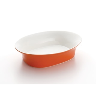 Rachael Ray Round & Square 14-Inch Orange Oval Serving Bowl