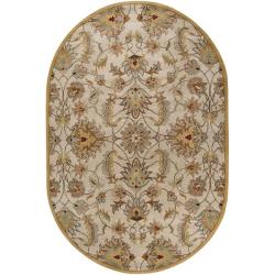 Hand-tufted Stage Gold Wool Rug (8' x 10' Oval)