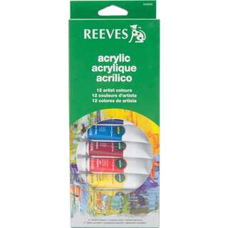 Reeves Acrylic Paints 10ml 12/Pkg-Assorted Colors