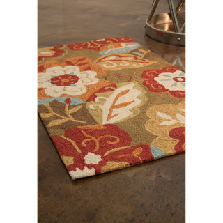 Hand-hooked Charlotte Green Rug (2'3 x 3'9)