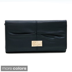 Anais Gvani Genuine Leather Pleated Tri-Fold Wallet