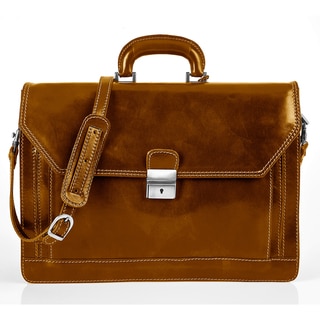 Alberto Bellucci Stylish Honey Triple Compartment Laptop Briefcase
