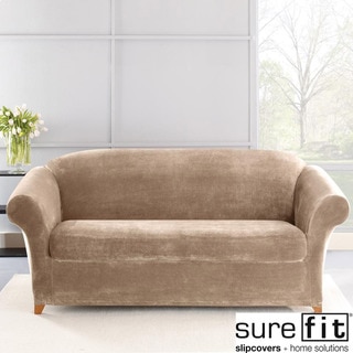 Sure Fit Stretch Plush Sable Sofa Slipcover