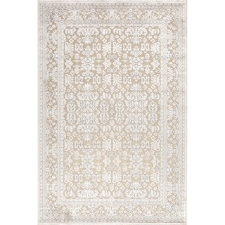 Transitional Ivory Viscose/ Chenille Rug (2' x 3')