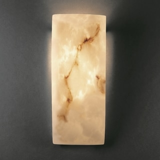 Justice Design Group 1-light Rectangular Faux Alabaster ADA Approved Wall Sconce