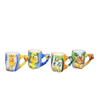 Threestar Assorted Animal Handle Coffee Mugs/ Tea Cups (Set of 4)