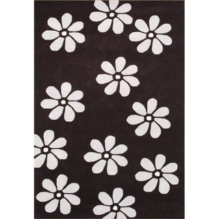 Alliyah Handmade Black New Zealand Blend Wool Rug (5 x 8)