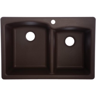 Mocha EODB33229-1 Double-Basin Composite Granite Kitchen Sink