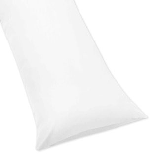 Sweet Jojo Designs 100-percent Cotton White Full Length Double Zippered 200 Thread Count Body Pillow Cover