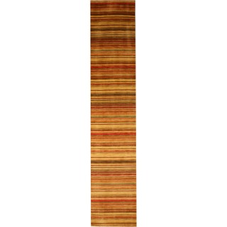 Handmade Wool Transitional Stripe Lori Toni Rug (2'6 x 8')
