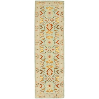 Safavieh Handmade Heritage Timeless Traditional Light Blue/ Ivory Wool Rug (2'3 x 16')