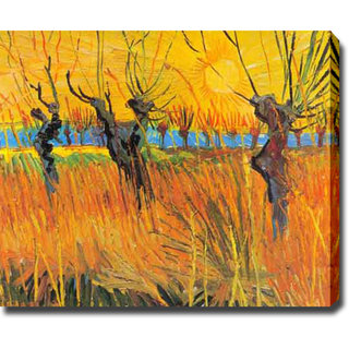 Vincent van Gogh 'Pollarded Willows and Setting Sun' Oil on Canvas Art