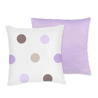 Sweet JoJo Designs Mod Dots Purple 16-inch Reversible Decorative Pillow