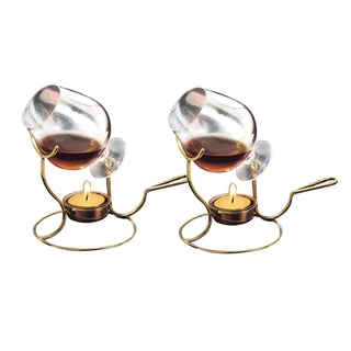 Old Dutch Brandy Warmer w/ Tea Lights and Glass Snifter