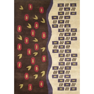 Alliyah Handmade Beige New Zealand Blend Wool Rug (8' x 10')
