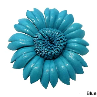 Sunflower Genuine Leather 2 in 1 Floral Pin or Hairclip (Thailand)