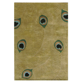 Alliyah Handmade Sage Green New Zealand Blend Wool Rug (9' x 12')