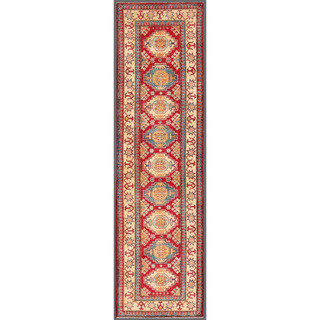 Herat Oriental Afghan Hand-knotted Kazak Wool Runner (2'9 x 9'9)